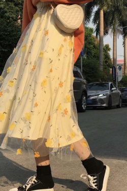 Y2K Floral Print High Waisted Skirt - Retro 90s Grunge Summer Outfit for Women