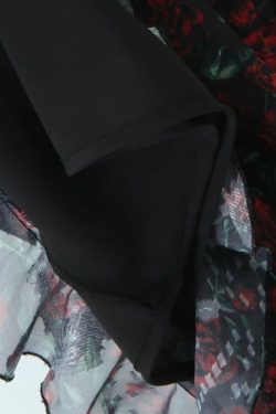 Y2K Floral Print Mesh Maxi Dress - Retro 90s Grunge Summer Outfit, Pastel Goth Style