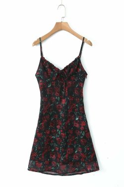 Y2K Floral Print Mesh Mini Dress - Retro 90s Grunge Summer Outfit, Y2K Party & Club Fashion