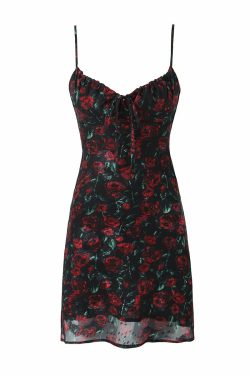 Y2K Floral Print Mesh Mini Dress - Retro 90s Grunge Summer Outfit, Y2K Party & Club Fashion