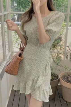 Y2K Floral Print Mini A-Line Dress - Perfect for 90s Grunge, Retro, and Summer Y2K Outfits
