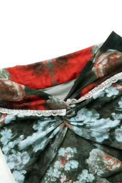 Y2K Floral Sheer Lace Trim Bardot Top - 90s Grunge Summer Outfit, Retro Y2K Fashion