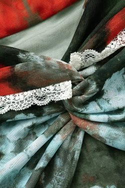 Y2K Floral Sheer Lace Trim Bardot Top - 90s Grunge Summer Outfit, Retro Y2K Fashion