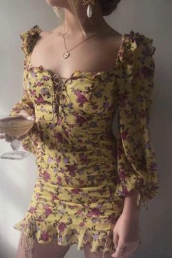 Y2K Floral Summer Midi Dress - 90s Grunge, Retro, Pastel Goth, Y2K Party & Club Outfits
