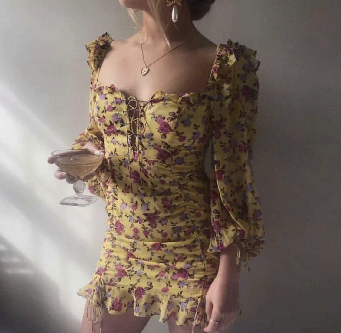 Y2K Floral Summer Midi Dress - 90s Grunge, Retro, Pastel Goth, Y2K Party & Club Outfits