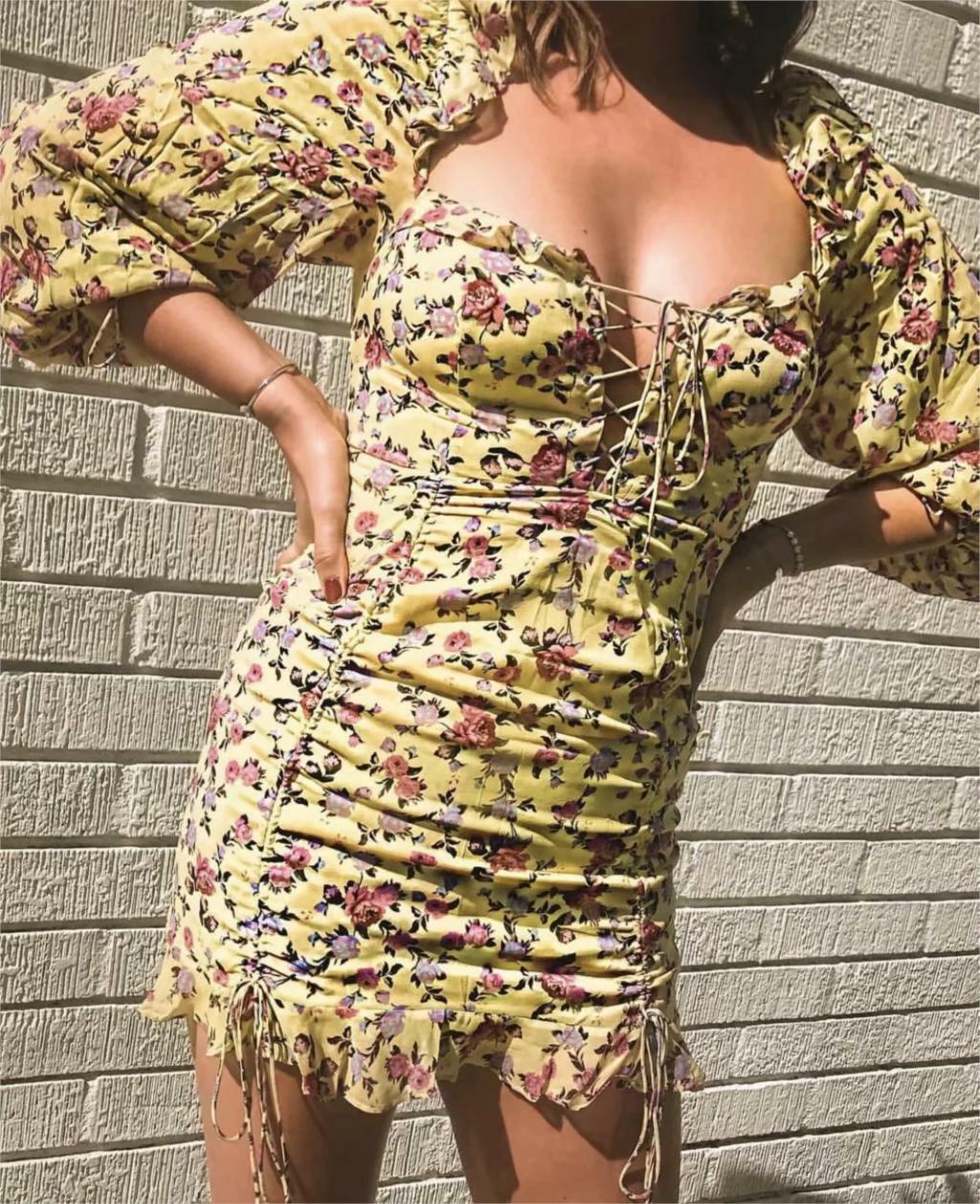 Y2K Floral Summer Midi Dress - 90s Grunge, Retro, Pastel Goth, Y2K Party & Club Outfits