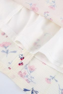 Y2K Floral White Mini Dress - 90s Grunge Summer Outfit, Retro Party & Club Fashion
