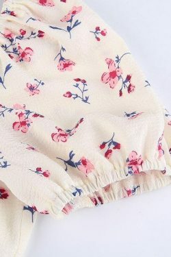 Y2K Floral White Mini Dress - 90s Grunge Summer Outfit, Retro Party & Club Fashion