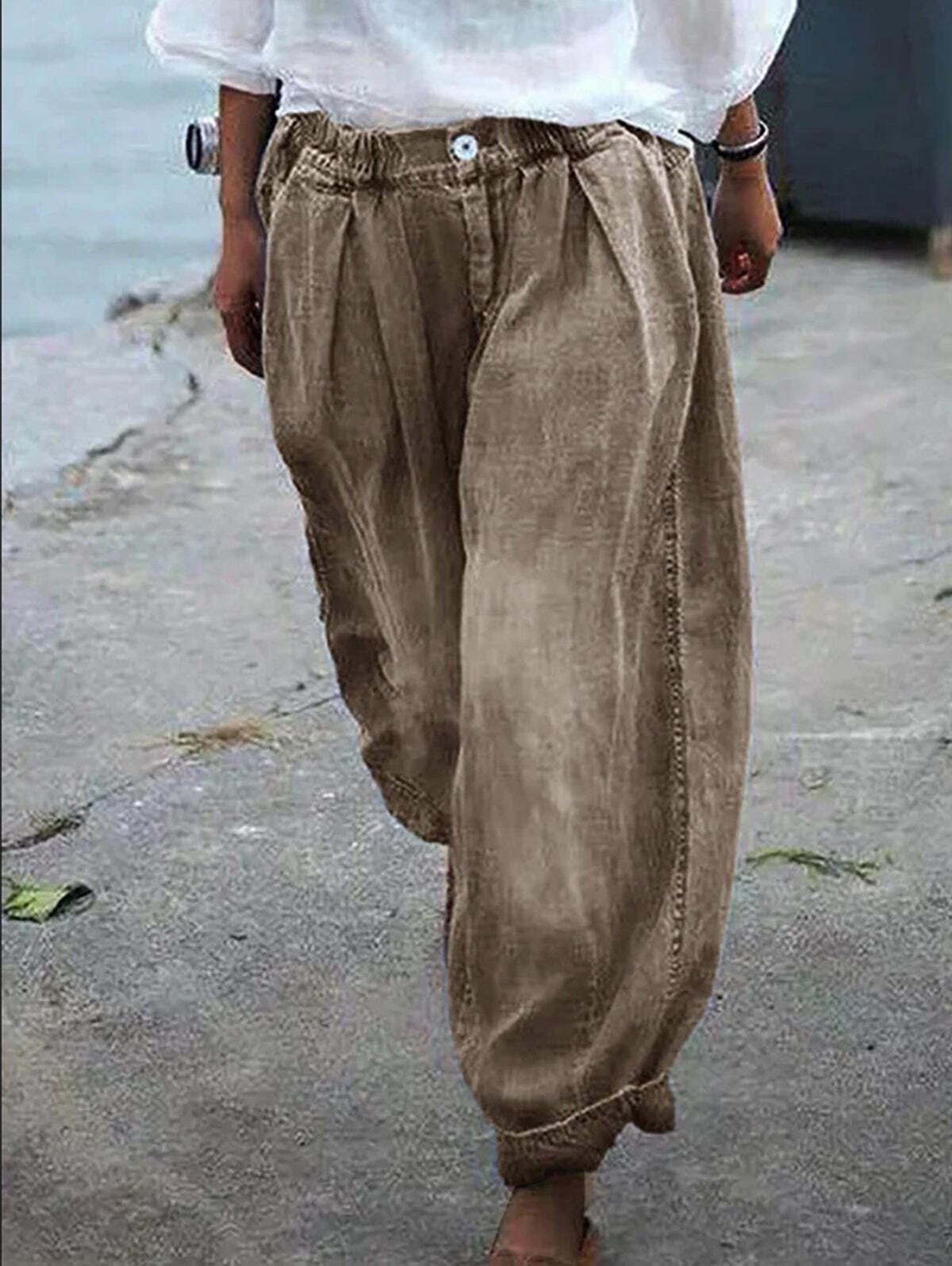 Y2K Floral Wide Leg Elastic Pants - 90s Grunge Summer Outfit, Retro Y2K Fashion