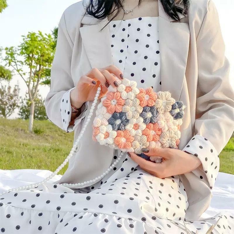 Y2K Flower Crochet Bag - Perfect for Y2K Summer Outfits, 90s Fashion, and Grunge Styles