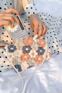 Y2K Flower Crochet Bag - Perfect for Y2K Summer Outfits, 90s Fashion, and Grunge Styles