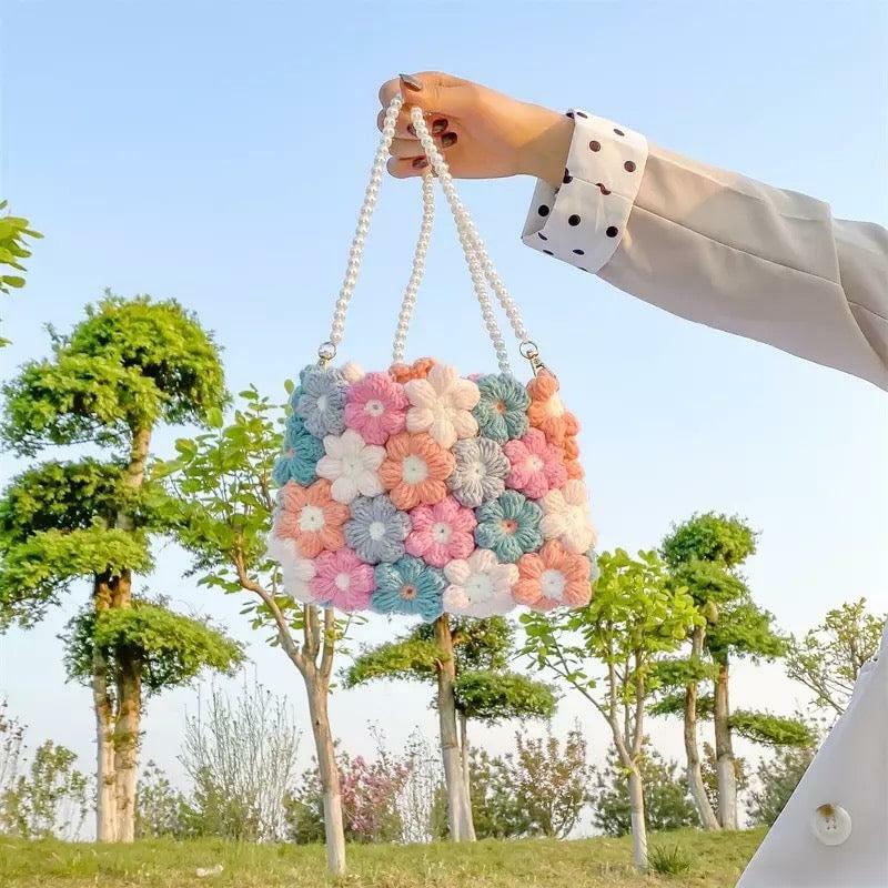 Y2K Flower Crochet Bag - Perfect for Y2K Summer Outfits, 90s Fashion, and Grunge Styles