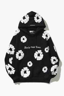 Y2K Flower Hoodie - Retro 90s Grunge, Summer Y2K Outfits, Pastel Goth, Y2K Club Fashion
