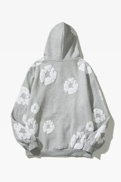Y2K Flower Hoodie - Retro 90s Grunge, Summer Y2K Outfits, Pastel Goth, Y2K Club Fashion