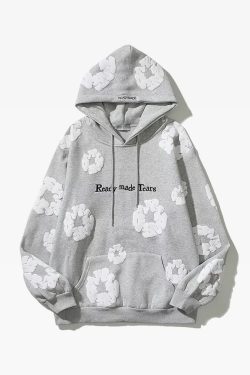 Y2K Flower Hoodie - Retro 90s Grunge, Summer Y2K Outfits, Pastel Goth, Y2K Club Fashion