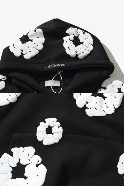Y2K Flower Hoodie - Retro 90s Grunge, Summer Y2K Outfits, Pastel Goth, Y2K Club Fashion