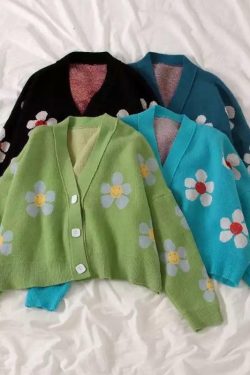 Y2K Flower Power Cardigans ??? - Retro 90s Grunge, Summer Outfits, Pastel Goth, and Popstar V