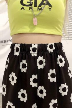 Y2K Flower Print Pants - 90s Grunge Summer Outfit, Retro Y2K Fashion for Women
