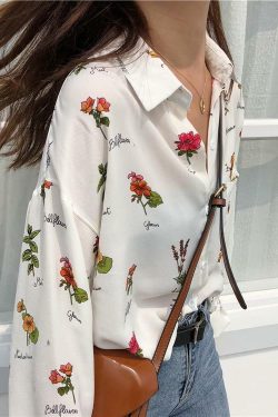 Y2K Flower Print Shirt - Retro 90s Grunge, Summer Outfits, Baby Tees, and Pastel Goth Styles