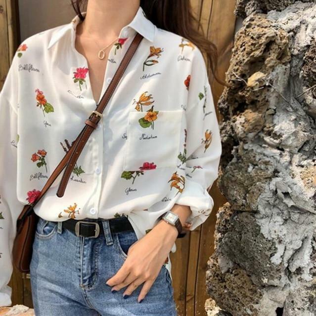 Y2K Flower Print Shirt - Retro 90s Grunge, Summer Outfits, Baby Tees, and Pastel Goth Styles