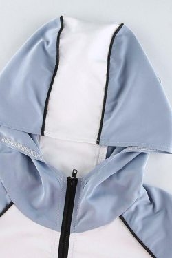 Y2K Full Zip Crop Hoodie - 90s Grunge, Retro, Pastel Goth, Summer & Party Outfits