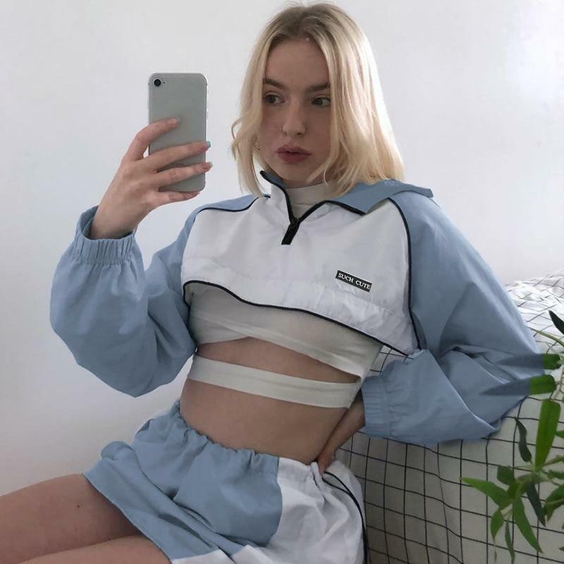 Y2K Full Zip Crop Hoodie - 90s Grunge, Retro, Pastel Goth, Summer & Party Outfits