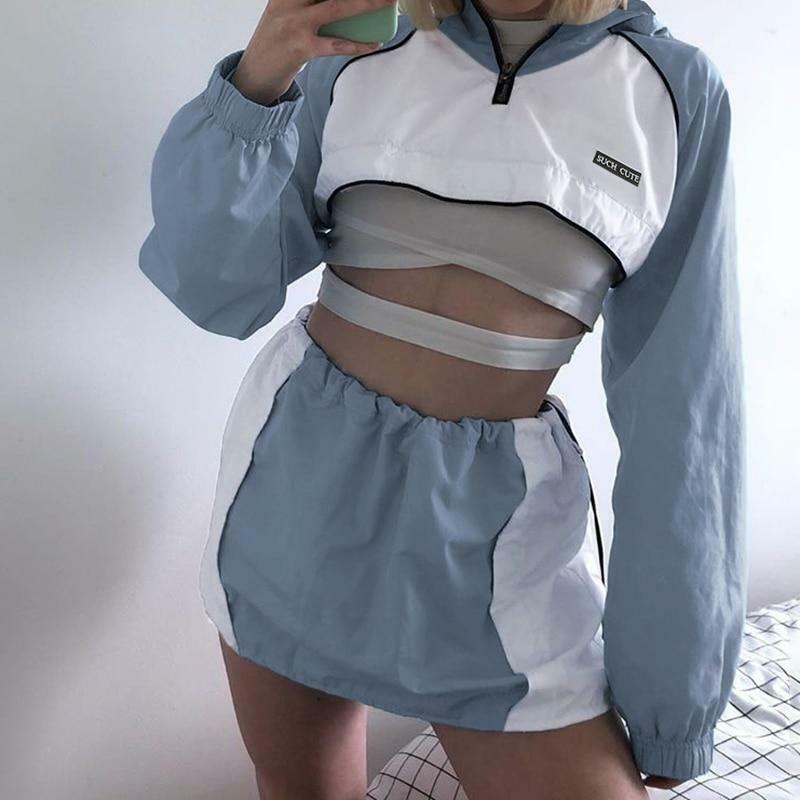 Y2K Full Zip Crop Hoodie - 90s Grunge, Retro, Pastel Goth, Summer & Party Outfits
