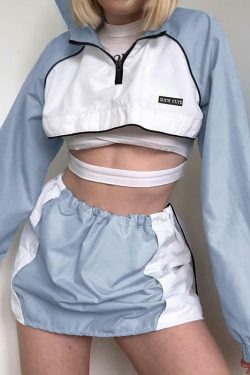 Y2K Full Zip Crop Hoodie - 90s Grunge, Retro, Pastel Goth, Summer & Party Outfits