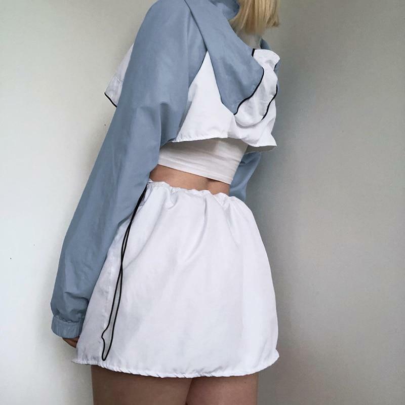 Y2K Full Zip Crop Hoodie - 90s Grunge, Retro, Pastel Goth, Summer & Party Outfits