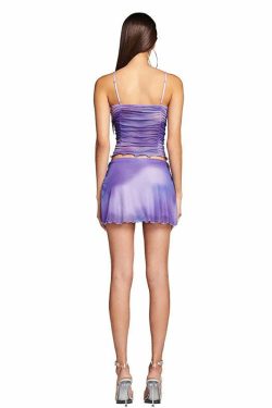 Y2K Galaxy Skirt Set - Retro 90s Grunge Outfit, Summer Y2K Fashion, Pastel Goth Vibes