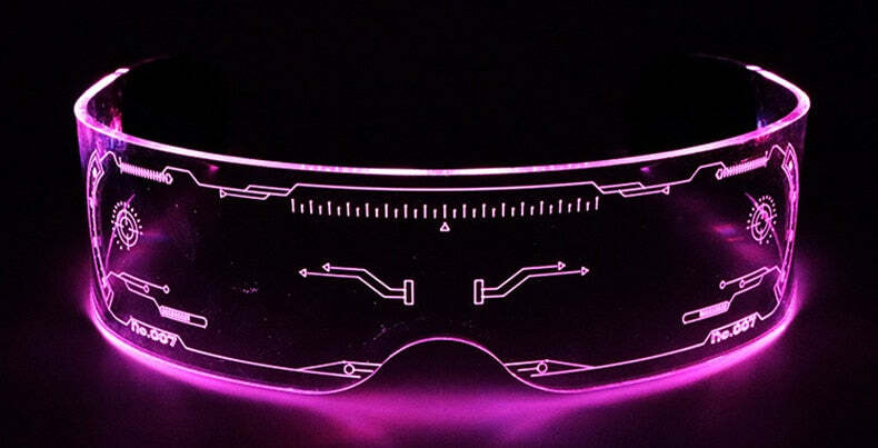 Y2K Gamer Girl LED Sunglasses - Retro 90s Grunge, Hip Hop, and Pastel Goth Fashion