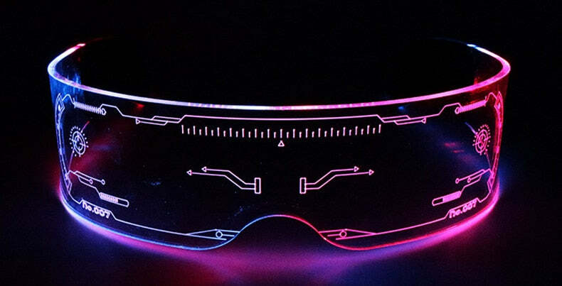 Y2K Gamer Girl LED Sunglasses - Retro 90s Grunge, Hip Hop, and Pastel Goth Fashion