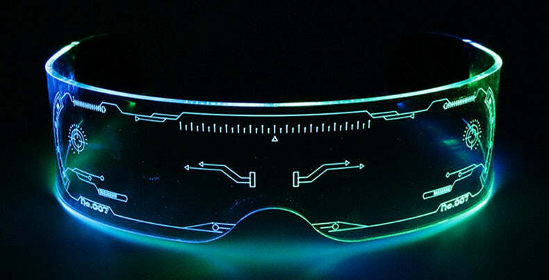 Y2K Gamer Girl LED Sunglasses - Retro 90s Grunge, Hip Hop, and Pastel Goth Fashion