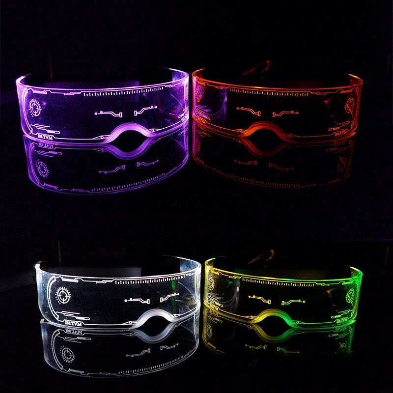 Y2K Gamer Girl LED Sunglasses - Retro 90s Grunge, Hip Hop, and Pastel Goth Fashion