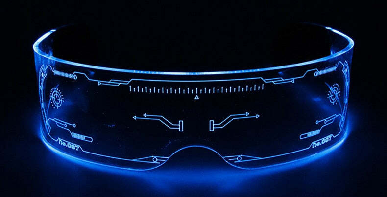 Y2K Gamer Girl LED Sunglasses - Retro 90s Grunge, Hip Hop, and Pastel Goth Fashion