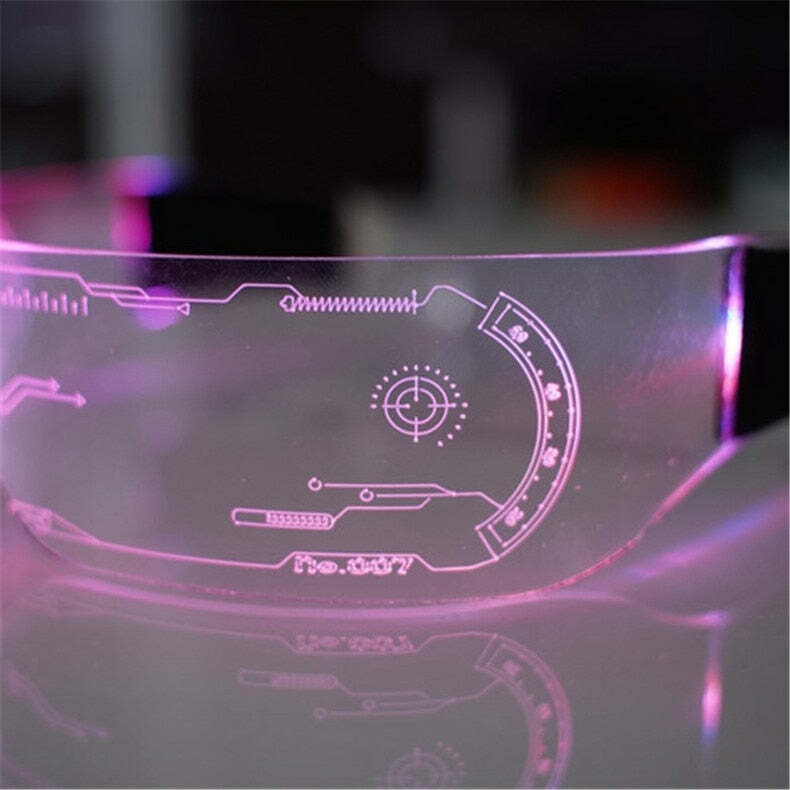 Y2K Gamer Girl LED Sunglasses - Retro 90s Grunge, Hip Hop, and Pastel Goth Fashion