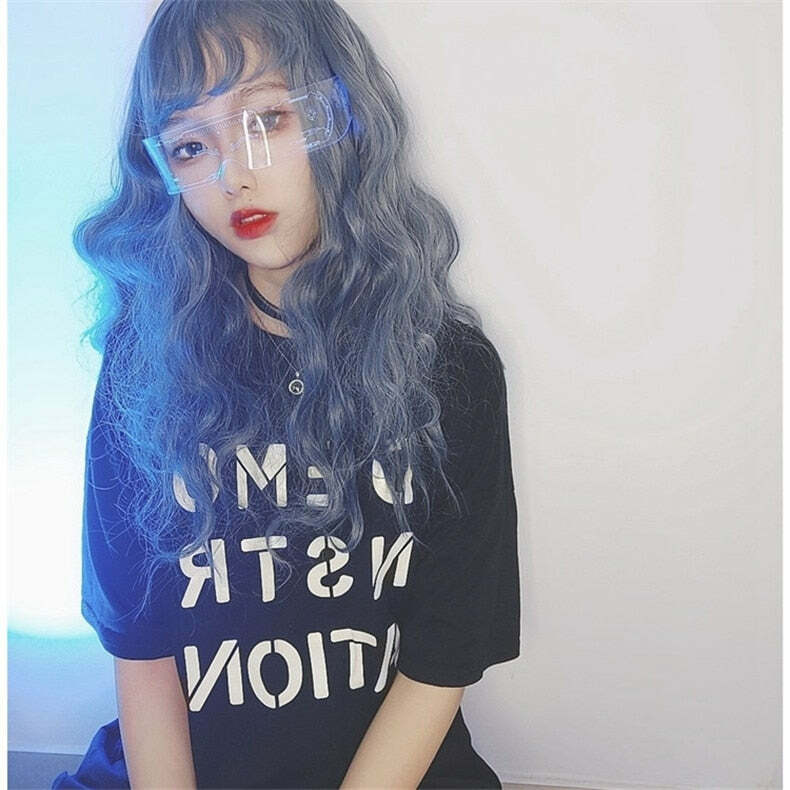 Y2K Gamer Girl LED Sunglasses - Retro 90s Grunge, Hip Hop, and Pastel Goth Fashion