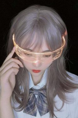 Y2K Gamer Girl LED Sunglasses - Retro 90s Grunge, Hip Hop, and Pastel Goth Fashion