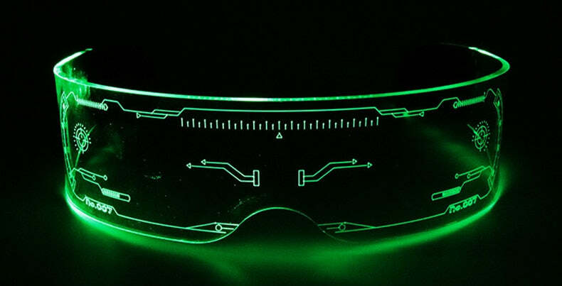 Y2K Gamer Girl LED Sunglasses - Retro 90s Grunge, Hip Hop, and Pastel Goth Fashion