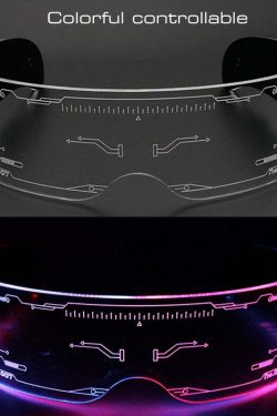 Y2K Gamer Girl LED Sunglasses - Retro 90s Grunge, Hip Hop, and Pastel Goth Fashion