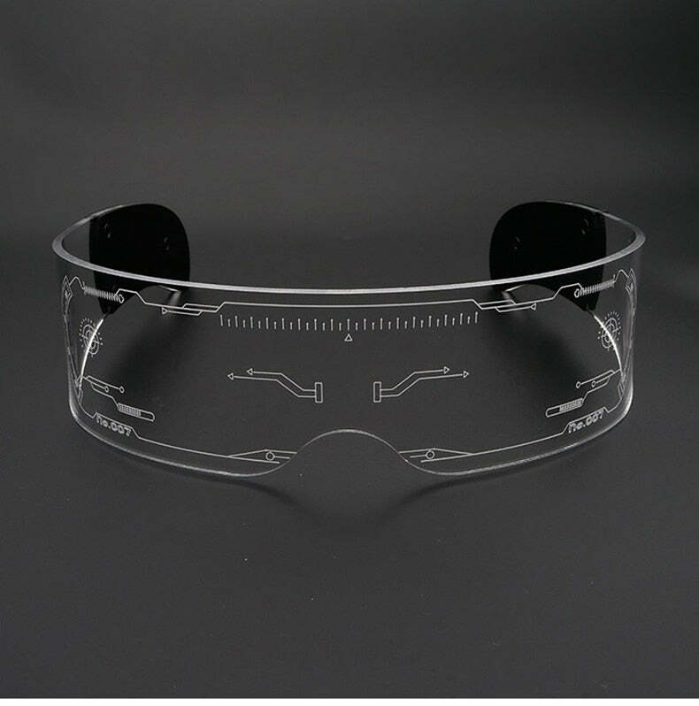 Y2K Gamer Girl LED Sunglasses - Retro 90s Grunge, Hip Hop, and Pastel Goth Fashion
