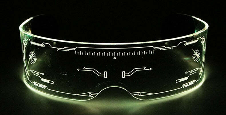 Y2K Gamer Girl LED Sunglasses - Retro 90s Grunge, Hip Hop, and Pastel Goth Fashion