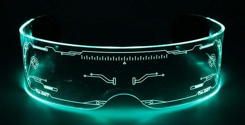 Y2K Gamer Girl LED Sunglasses - Retro 90s Grunge, Hip Hop, and Pastel Goth Fashion