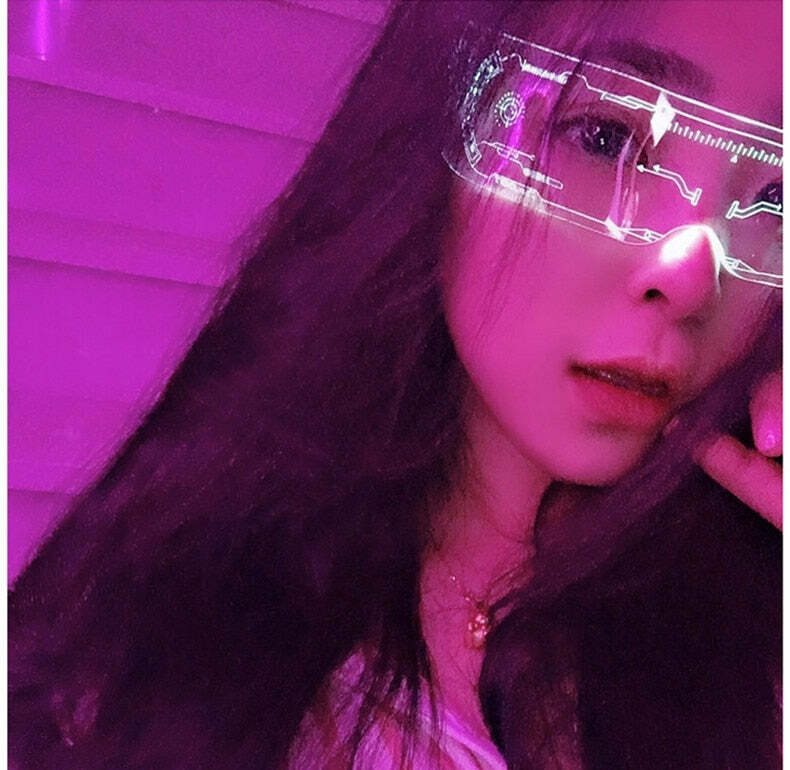 Y2K Gamer Girl LED Sunglasses - Retro 90s Grunge, Hip Hop, and Pastel Goth Fashion
