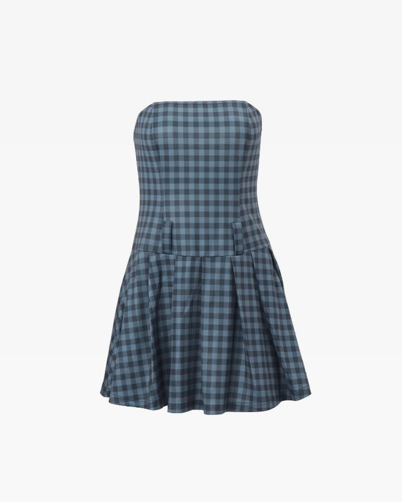 Y2K Gingham Mini Dress - 90s Grunge Summer Outfit, Retro Y2K Fashion, Pastel Goth Style