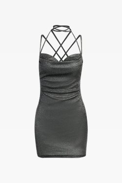 Y2K Glitter Dress - 90s Grunge, Retro Party, Club Outfit, Summer Y2K Fashion for Women