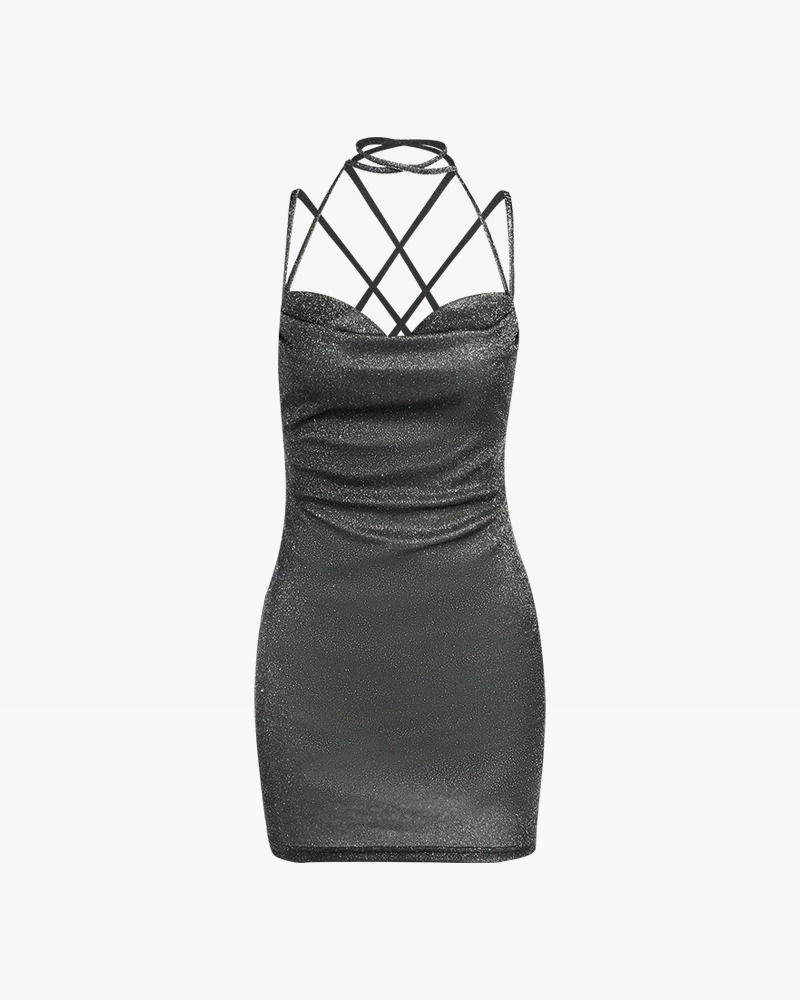 Y2K Glitter Dress - 90s Grunge, Retro Party, Club Outfit, Summer Y2K Fashion for Women