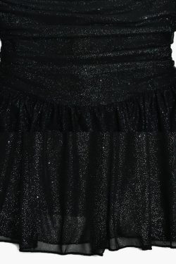 Y2K Glitter Mini Dress - 90s Grunge, Retro Party Outfit, Y2K Club Fashion, Gothic Y2K Style