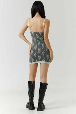 Y2K Goth Coquette Lace Mesh Mini Dress - 90s Grunge, Retro, Summer Party Outfit