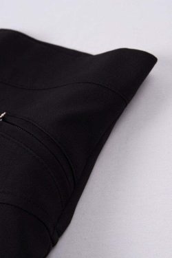 Y2K Gothic Aesthetic Black Skirt with Straps - Perfect for 90s Grunge and Retro Summer Outfits
